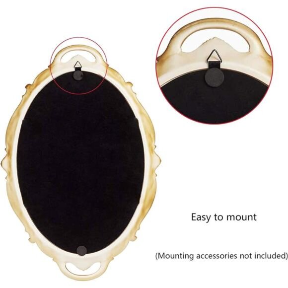 14.5 x 10 inchs Small Oval Antique Decorative Wall Mirror Vintage - Picture 7 of 8